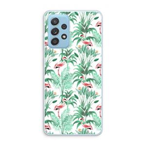 CaseCompany Flamingo bladeren: Samsung Galaxy A73 Transparant Hoesje