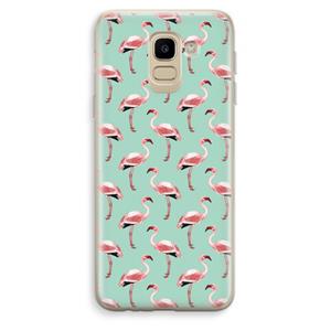 CaseCompany Flamingoprint groen: Samsung Galaxy J6 (2018) Transparant Hoesje