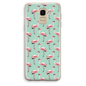 CaseCompany Flamingoprint groen: Samsung Galaxy J6 (2018) Transparant Hoesje