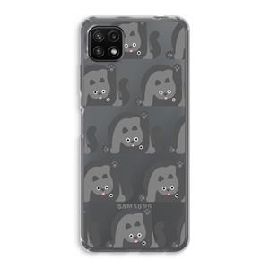 CaseCompany Cats: Samsung Galaxy A22 5G Transparant Hoesje
