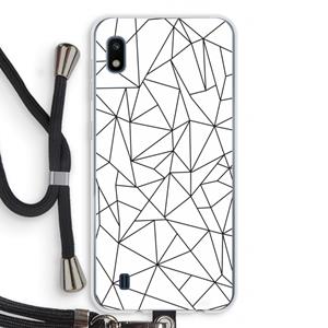 CaseCompany Geometrische lijnen zwart: Samsung Galaxy A10 Transparant Hoesje met koord