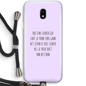CaseCompany Gek: Samsung Galaxy J3 (2017) Transparant Hoesje met koord