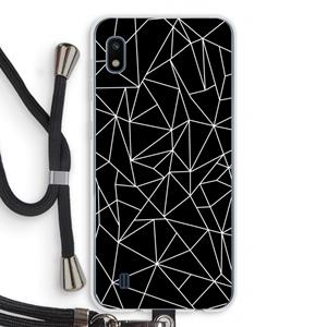 CaseCompany Geometrische lijnen wit: Samsung Galaxy A10 Transparant Hoesje met koord