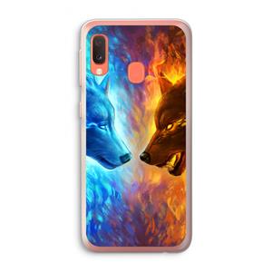 CaseCompany Fire & Ice: Samsung Galaxy A20e Transparant Hoesje