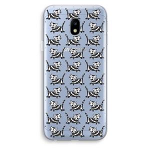 CaseCompany Zwarte poes: Samsung Galaxy J3 (2017) Transparant Hoesje