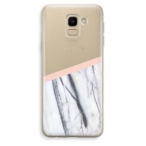 CaseCompany A touch of peach: Samsung Galaxy J6 (2018) Transparant Hoesje