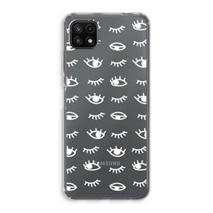 CaseCompany Eye pattern #3: Samsung Galaxy A22 5G Transparant Hoesje