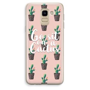 CaseCompany Cactus quote: Samsung Galaxy J6 (2018) Transparant Hoesje