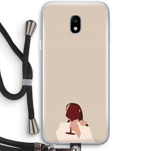 CaseCompany I drink wine: Samsung Galaxy J3 (2017) Transparant Hoesje met koord