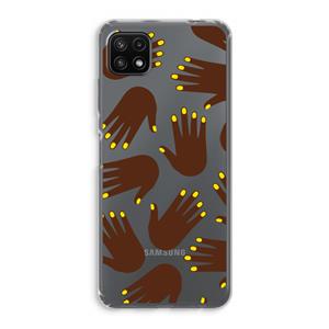 CaseCompany Hands dark: Samsung Galaxy A22 5G Transparant Hoesje