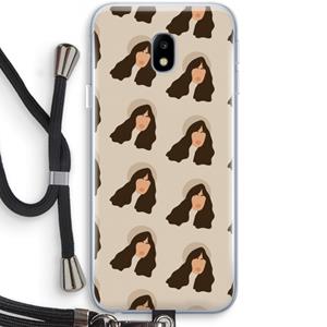CaseCompany Bonjour mon amour: Samsung Galaxy J3 (2017) Transparant Hoesje met koord