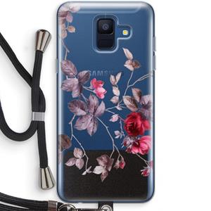CaseCompany Mooie bloemen: Samsung Galaxy A6 (2018) Transparant Hoesje met koord
