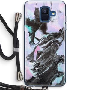 CaseCompany Pastel zwart: Samsung Galaxy A6 (2018) Transparant Hoesje met koord