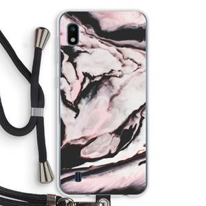 CaseCompany Roze stroom: Samsung Galaxy A10 Transparant Hoesje met koord