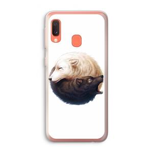 CaseCompany Yin Yang Wolves: Samsung Galaxy A20e Transparant Hoesje