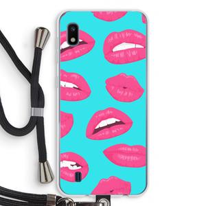 CaseCompany Bite my lip: Samsung Galaxy A10 Transparant Hoesje met koord