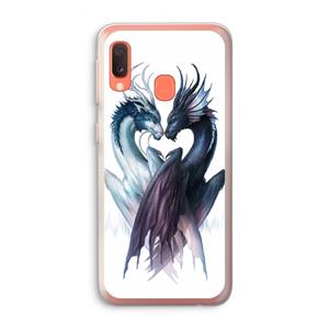 CaseCompany Yin Yang Dragons: Samsung Galaxy A20e Transparant Hoesje