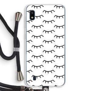 CaseCompany Wimpers: Samsung Galaxy A10 Transparant Hoesje met koord