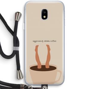 CaseCompany Aggressively drinks coffee: Samsung Galaxy J3 (2017) Transparant Hoesje met koord