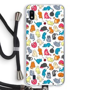 CaseCompany Kleurrijke katten: Samsung Galaxy A10 Transparant Hoesje met koord