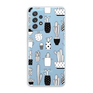 CaseCompany Cactusmotief: Samsung Galaxy A73 Transparant Hoesje