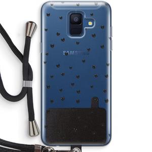 CaseCompany Kleine kattenkopjes: Samsung Galaxy A6 (2018) Transparant Hoesje met koord