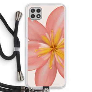 CaseCompany Pink Ellila Flower: Samsung Galaxy A22 4G Transparant Hoesje met koord