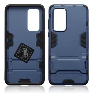 Double Armor Layer hoes met stand - Huawei P40 - Blauw