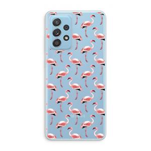 CaseCompany Flamingoprint groen: Samsung Galaxy A73 Transparant Hoesje