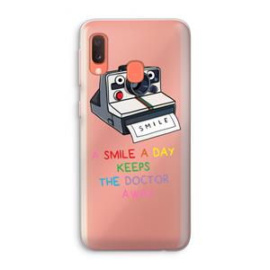 CaseCompany Smile: Samsung Galaxy A20e Transparant Hoesje
