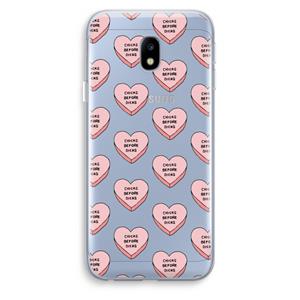 CaseCompany Chicks before dicks: Samsung Galaxy J3 (2017) Transparant Hoesje