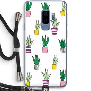 CaseCompany Sanseveria: Samsung Galaxy S9 Plus Transparant Hoesje met koord