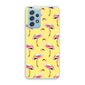 CaseCompany Flamingo's geel: Samsung Galaxy A73 Transparant Hoesje