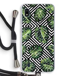 CaseCompany Geometrische jungle: Samsung Galaxy A10 Transparant Hoesje met koord