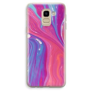 CaseCompany Paarse stroom: Samsung Galaxy J6 (2018) Transparant Hoesje