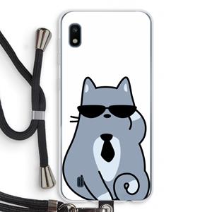 CaseCompany Cool cat: Samsung Galaxy A10 Transparant Hoesje met koord