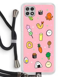 CaseCompany Happy bento friends: Samsung Galaxy A22 4G Transparant Hoesje met koord