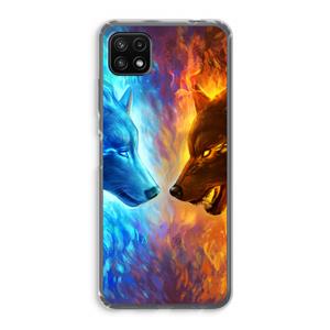 CaseCompany Fire & Ice: Samsung Galaxy A22 5G Transparant Hoesje