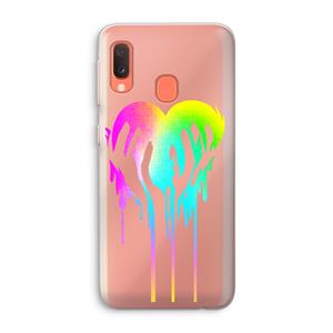 CaseCompany Hold My Heart: Samsung Galaxy A20e Transparant Hoesje