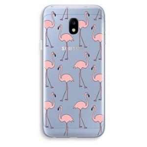 CaseCompany Anything Flamingoes: Samsung Galaxy J3 (2017) Transparant Hoesje