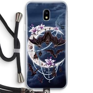 CaseCompany Vleermuizen Maan: Samsung Galaxy J3 (2017) Transparant Hoesje met koord