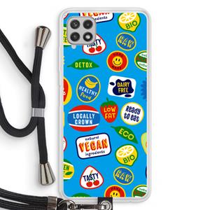 CaseCompany Fruitsticker: Samsung Galaxy A22 4G Transparant Hoesje met koord