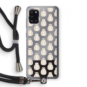 CaseCompany Uilen: Samsung Galaxy A31 Transparant Hoesje met koord