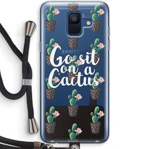 CaseCompany Cactus quote: Samsung Galaxy A6 (2018) Transparant Hoesje met koord
