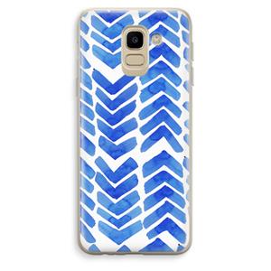 CaseCompany Blauwe pijlen: Samsung Galaxy J6 (2018) Transparant Hoesje