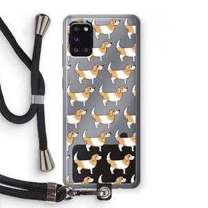 CaseCompany Doggy: Samsung Galaxy A31 Transparant Hoesje met koord