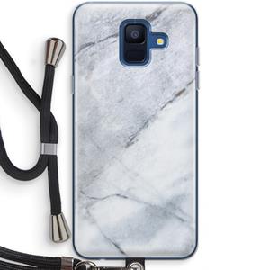 CaseCompany Witte marmer: Samsung Galaxy A6 (2018) Transparant Hoesje met koord