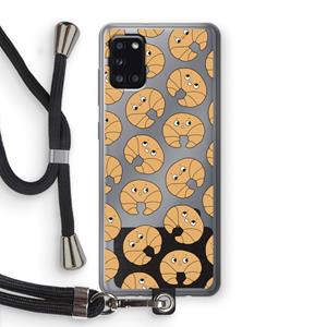 CaseCompany Croissant: Samsung Galaxy A31 Transparant Hoesje met koord
