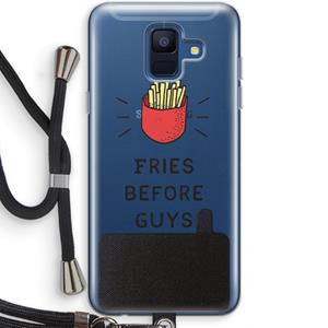 CaseCompany Fries before guys: Samsung Galaxy A6 (2018) Transparant Hoesje met koord
