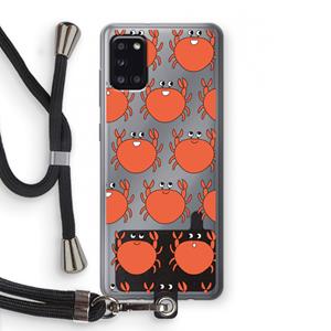 CaseCompany Krab: Samsung Galaxy A31 Transparant Hoesje met koord